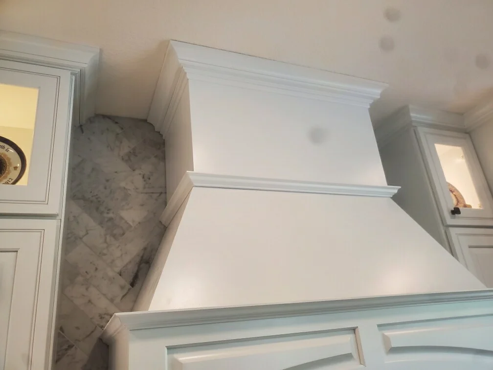 Drywall soffit and ceiling installation with crown molding and recessed lighting