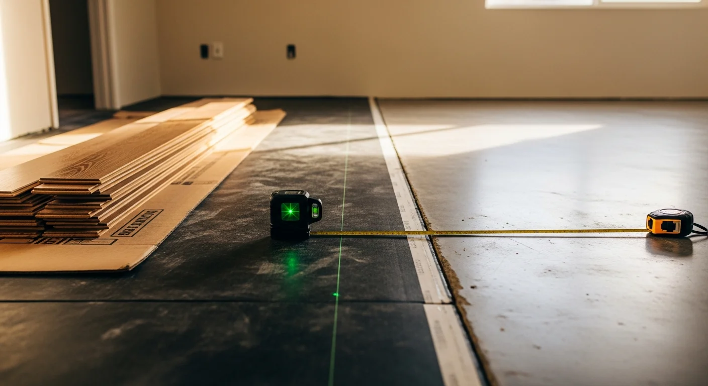 Newly installed hardwood flooring in a single-family home in Simi Valley, California, with clean transitions between the living room and hallway. The subfloor is fully prepped and the planks are laid flush with no visible gaps or uneven seams.